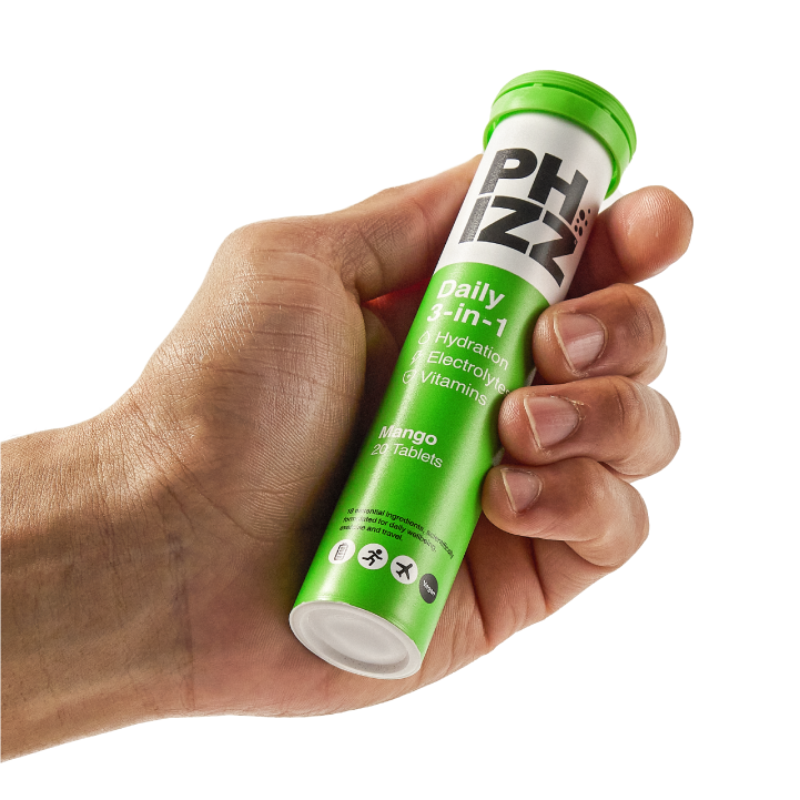 Phizz Mango 3-in-1 Hydration Electrolytes Vitamins Effervescent Tabs 12x20 Tabs Mango