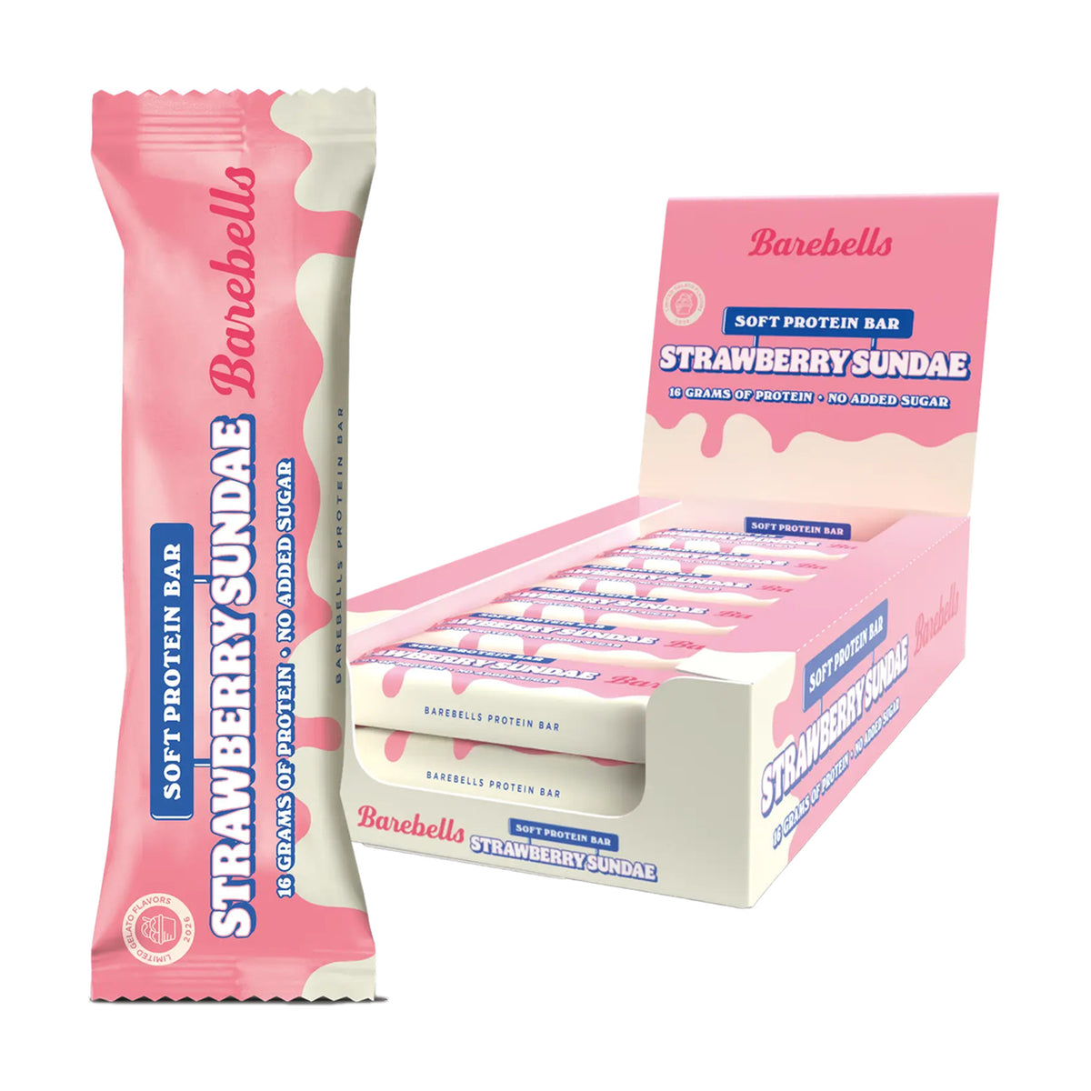Barebells Soft Bar, Strawberry Sundae - 12x55g