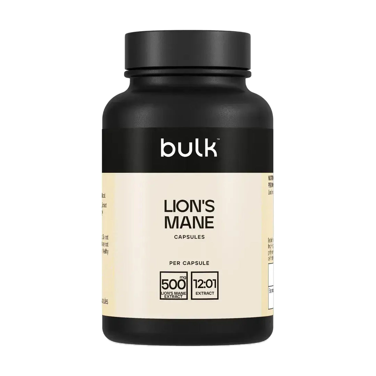 Bulk Lion's Mane Capsules 500mg - 90 Caps