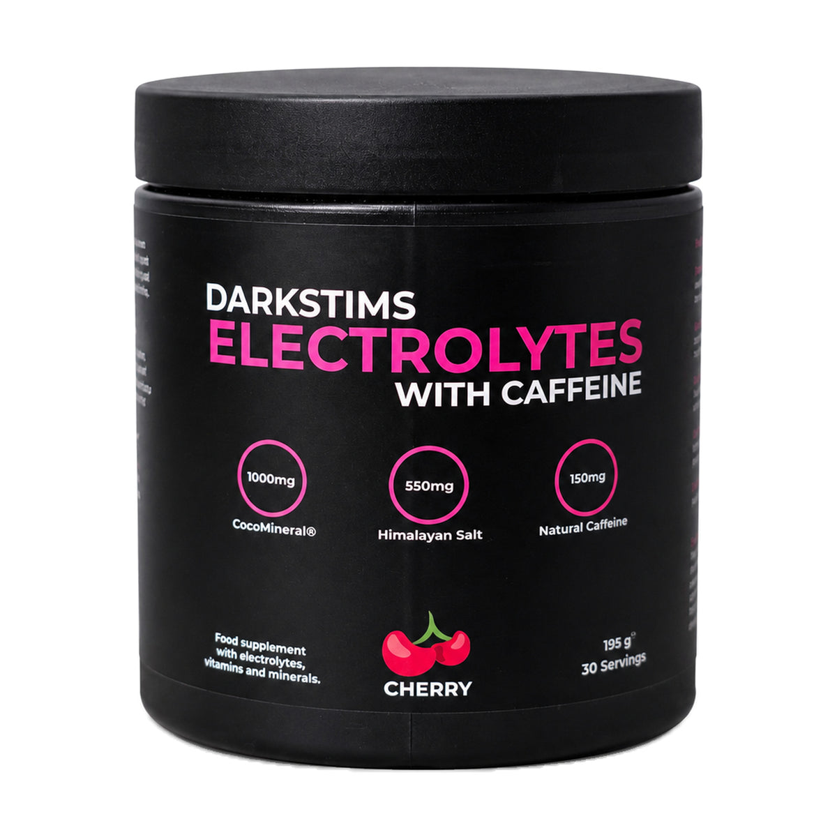 Darkstims Electrolytes with Caffeine, Cherry - 195g
