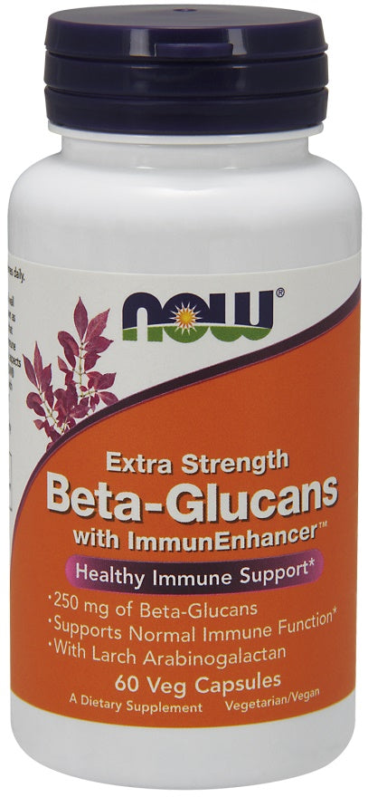 NOW Foods Beta-Glucans with ImmunEnhancer, Extra Strength - 60 vca