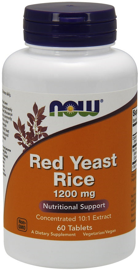 NOW Foods Red Yeast Rice Concentrated 10:1 Extract, 1200mg - 60 ta