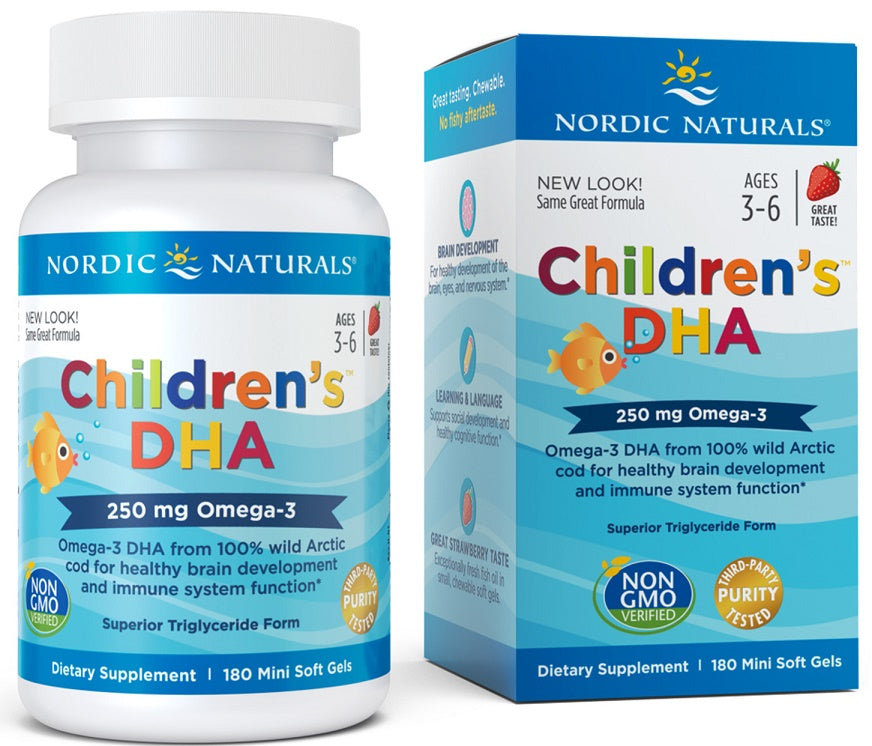 Nordic Naturals Children's DHA, 250mg Omega-3 Strawberry - 180 min