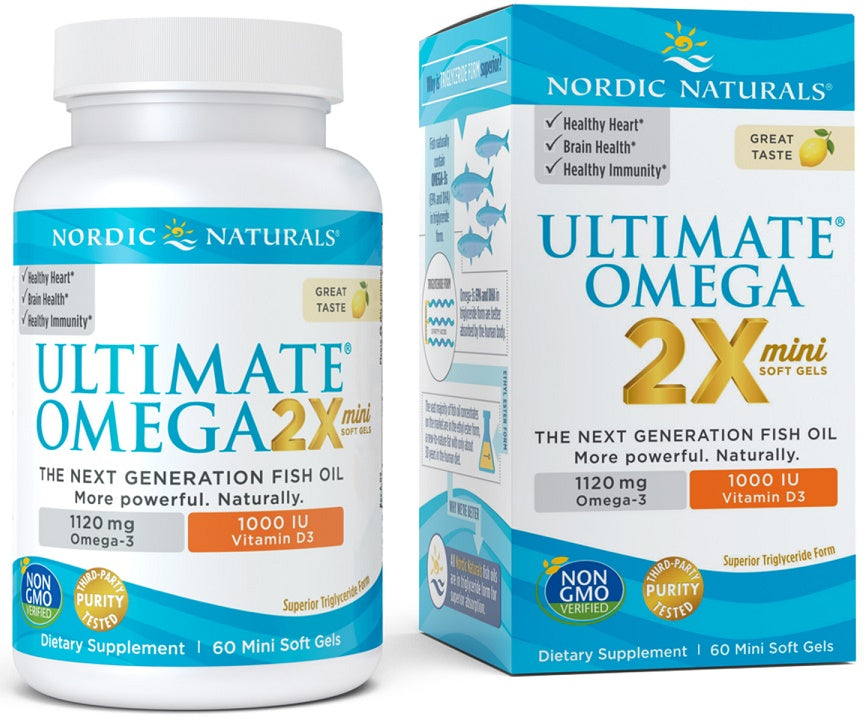 Nordic Naturals Ultimate Omega 2X Mini with Vitamin D3, 1120mg Lem