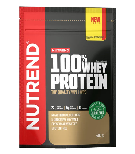 Nutrend 100% Whey Protein, Banana + Strawberry - 400g