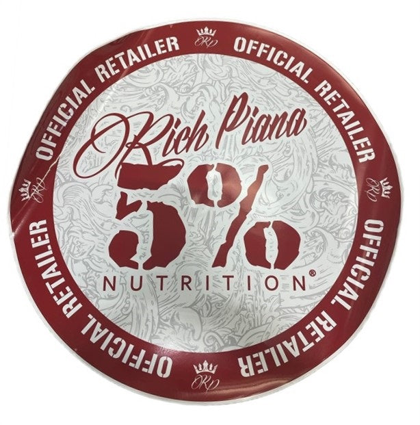 5% Nutrition 5% Nutrition Window Cling Circle, Red & Filigree