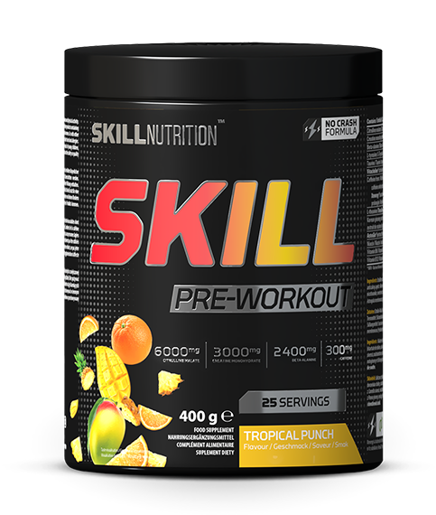 Skill Nutrition Skill Pre-Workout, Tropical Punch - 400-412g