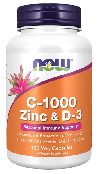 NOW Foods C-1000 Zinc & D-3 - 100 vcaps