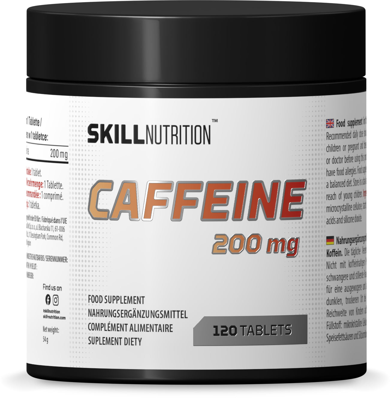 Skill Nutrition Caffeine, 200mg - 120 tabs