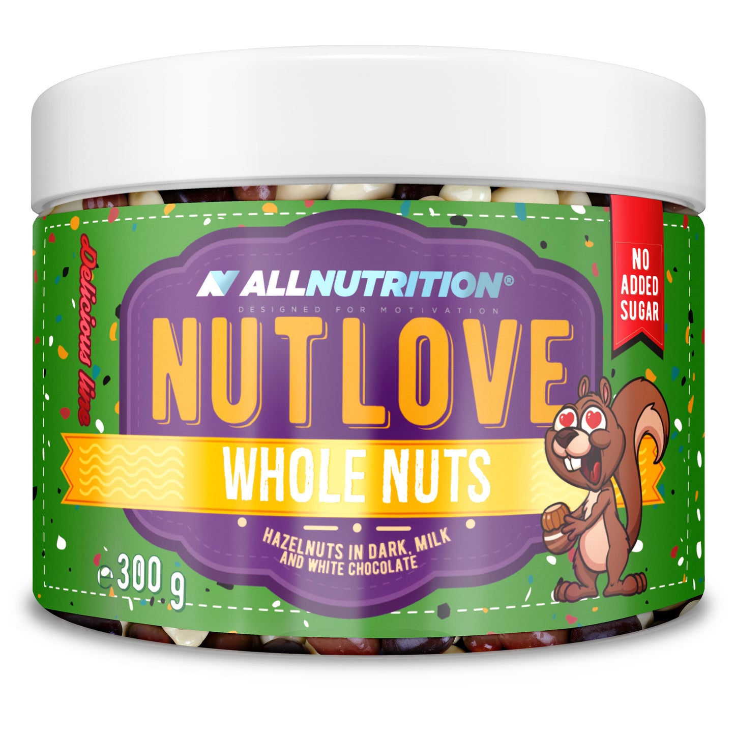 Allnutrition Nutlove Whole Nuts, Hazelnuts in Dark Milk and White