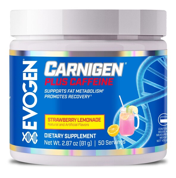 Evogen Carnigen Plus Caffeine, Strawberry Lemonade - 81g