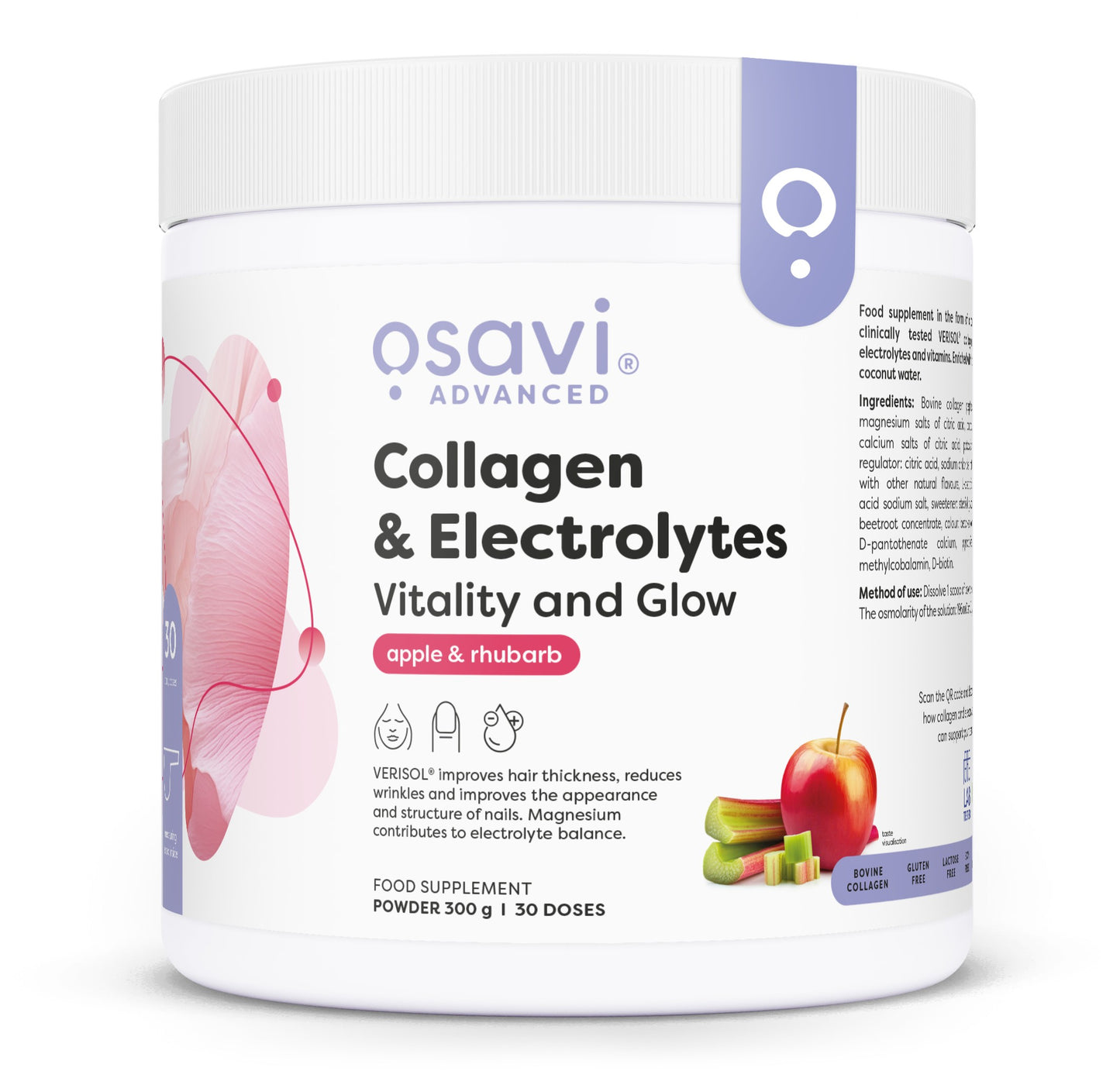 Osavi Collagen Electrolytes Vitality and Glow, Apple & Rhubarb - 3