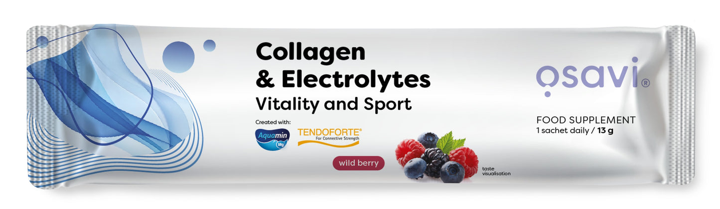Osavi Collagen Electrolytes Vitality and Sport, Wild Berry - 13g (