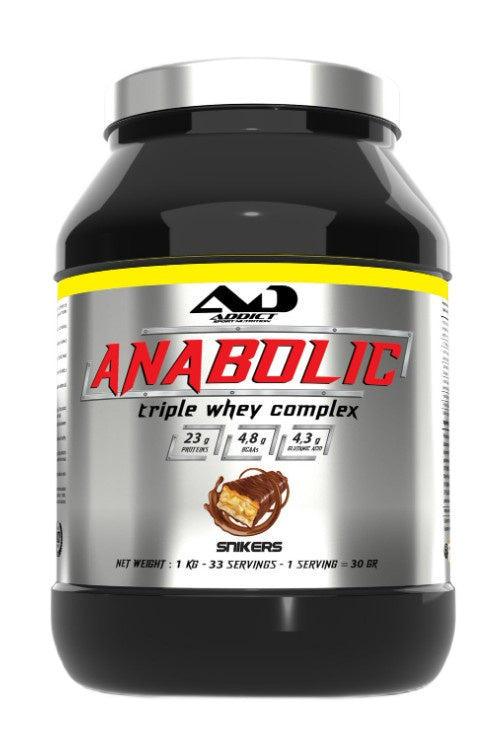 Addict Sport Nutrition Anabolic Triple Whey Complex, Snikers - 100