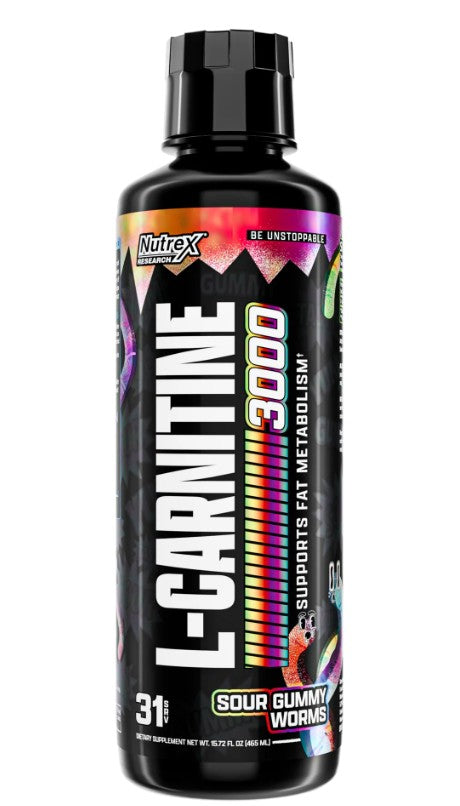 Nutrex L-Carnitine 3000, Sour Gummy Worms - 465 ml.