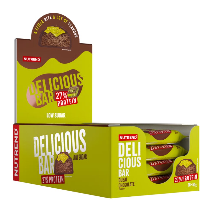 Nutrend Delicious Protein Bar, Dubai Chocolate - 28 x 50g