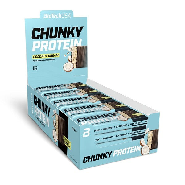 BioTechUSA Chunky Protein Bar, Coconut Dream - 20 x 50g
