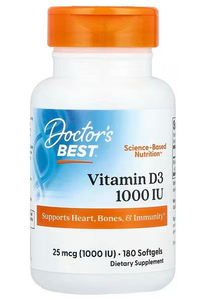 Doctor's Best Vitamin D3, 1000 IU - 180 softgels
