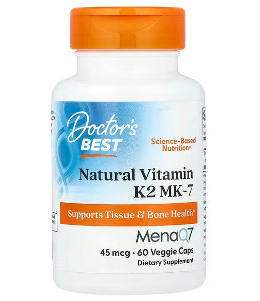 Doctor's Best Natural Vitamin K2 MK7 with MenaQ7, 45mcg - 60 vcaps