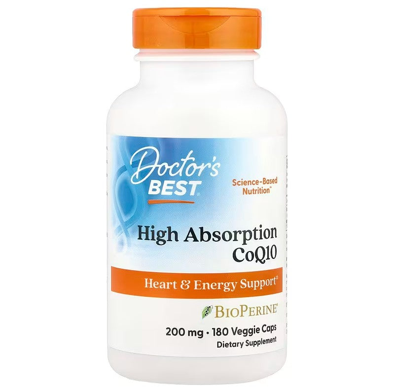 Doctor's Best High Absorption CoQ10 with BioPerine, 200mg - 180 vc