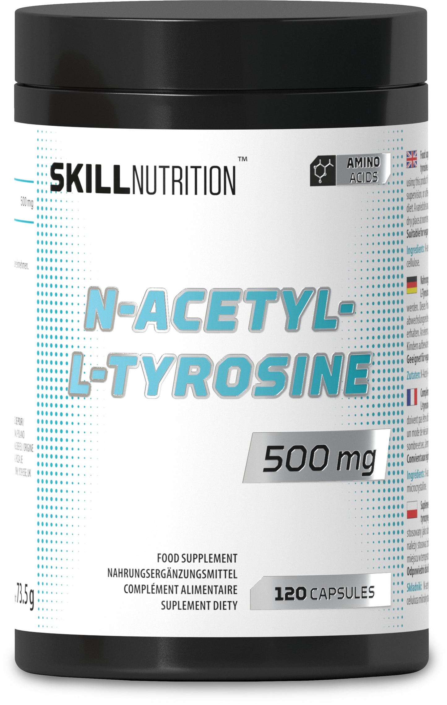 Skill Nutrition N-Acetyl-L-Tyrosine, 500mg - 120 vegan caps