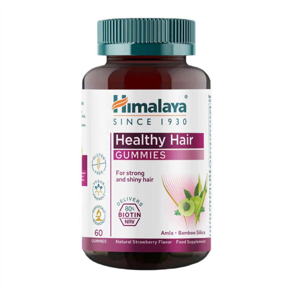 Himalaya Healthy Hair Gummies, Natural Strawberry - 60 gummies