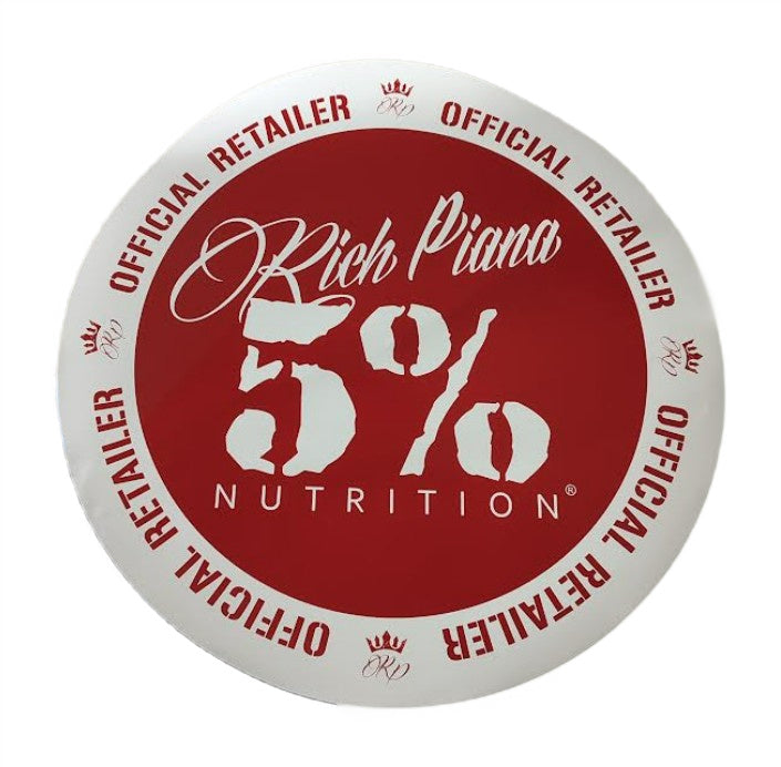 5% Nutrition 5% Nutrition Window Cling Circle, Red & White
