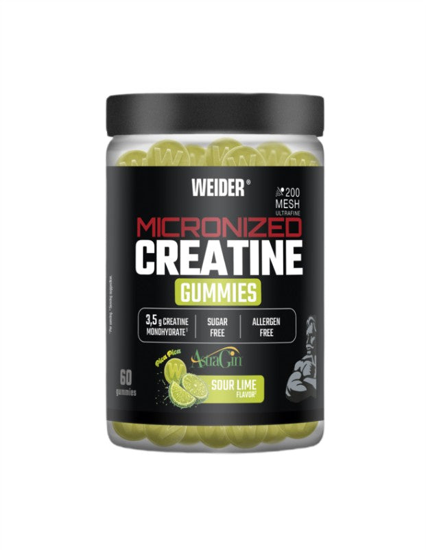 Weider Micronized Creatine Gummies, Sour Lime - 60 gummies