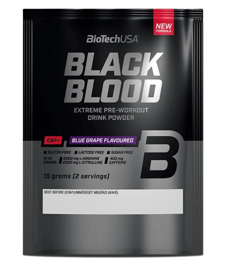 BioTechUSA Black Blood CAF+, Blue Grape - 15 grams (2 servings)