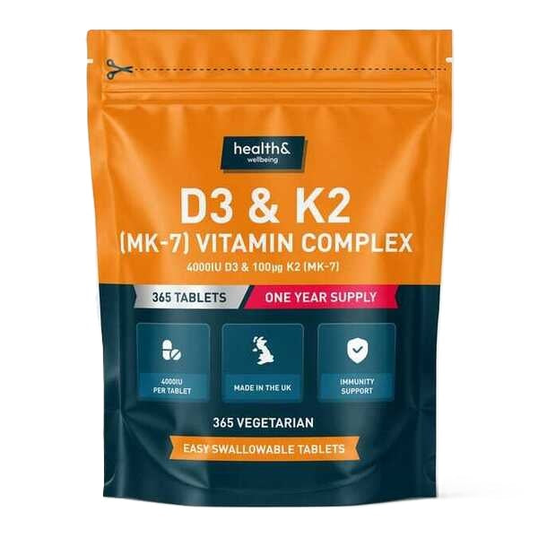 Health&Wellbeing D3 & K2 (MK-7) Vitamin Complex - 365 tablets