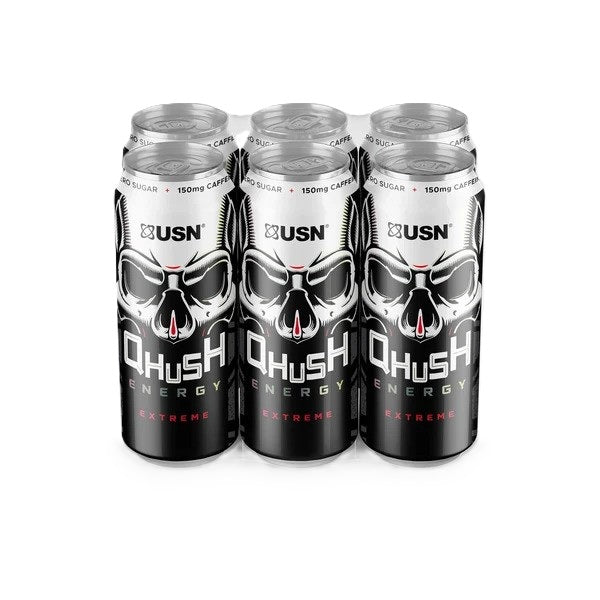 USN Qhush Energy Drink, Original - 6 x 500 ml.