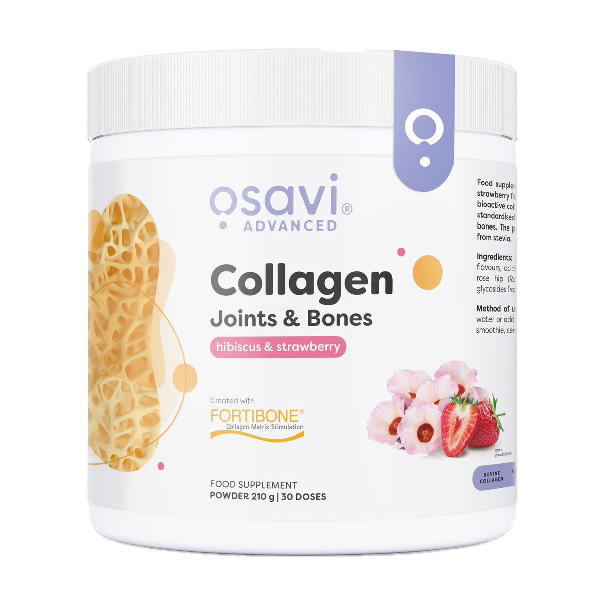 Osavi Collagen Joints & Bones, Hibiscus & Strawberry - 210 grams