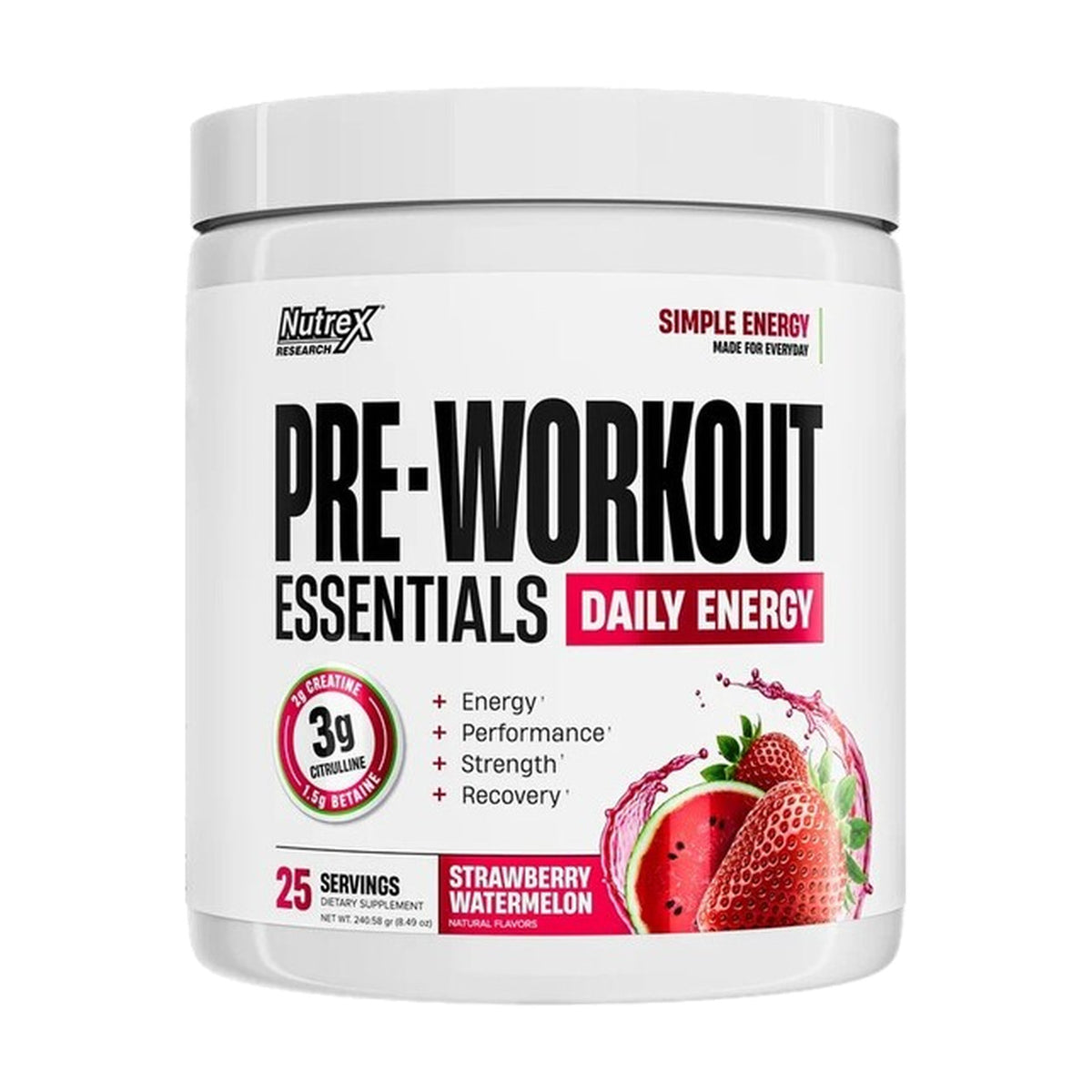 Nutrex Pre-Workout Essentials, Strawberry Watermelon - 240.58 grams