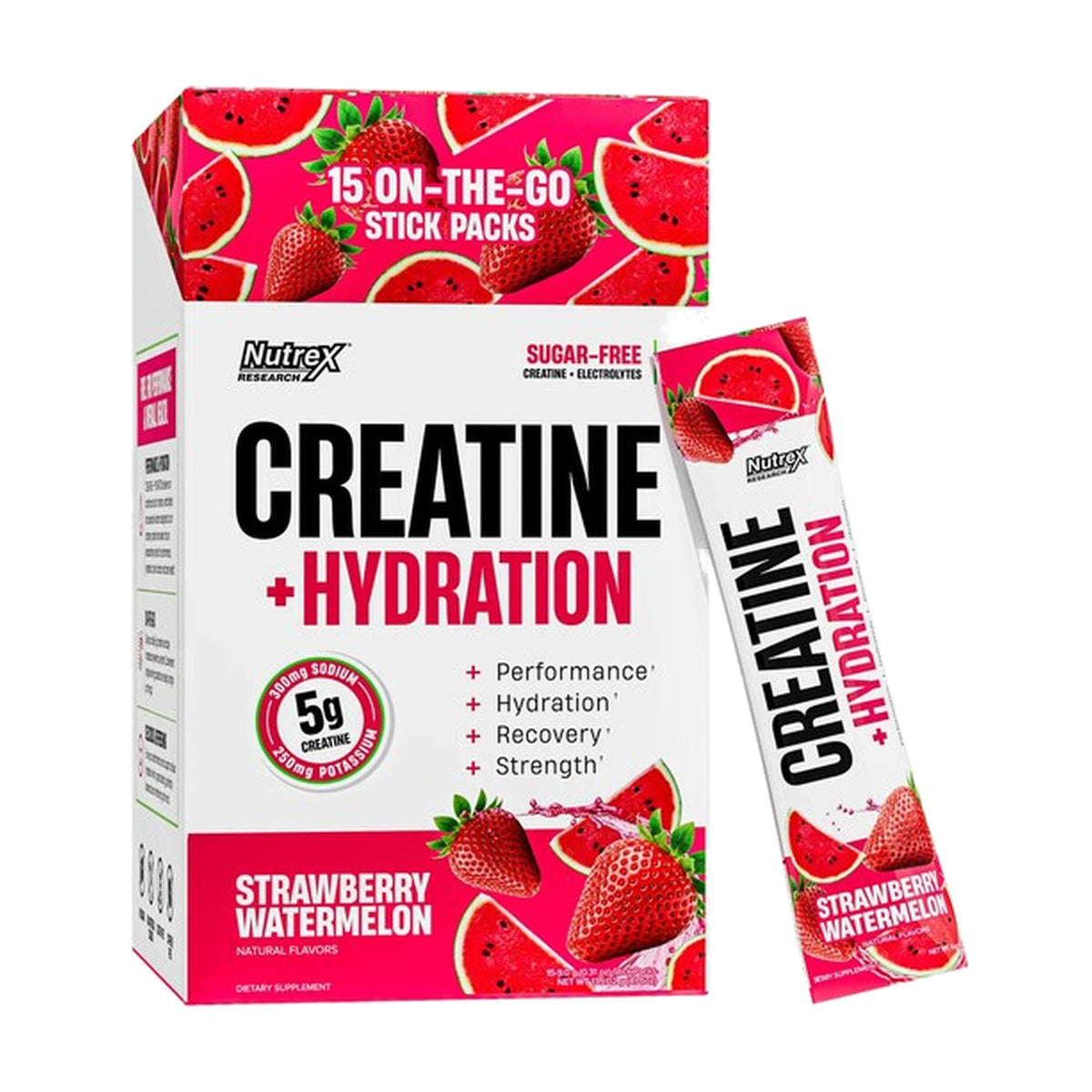 Nutrex Creatine + Hydration, Strawberry Watermelon - 15 x 9g
