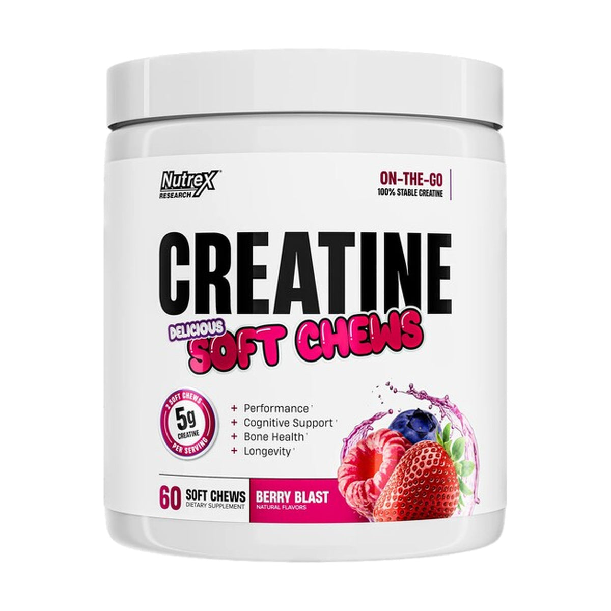 Nutrex Creatine Soft Chews, Berry Blast - 60 soft chews