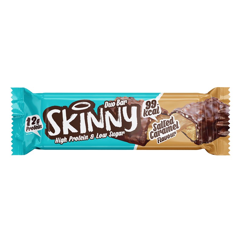 The Skinny Food Co Skinny Duo Bar 12x60g Salted Caramel