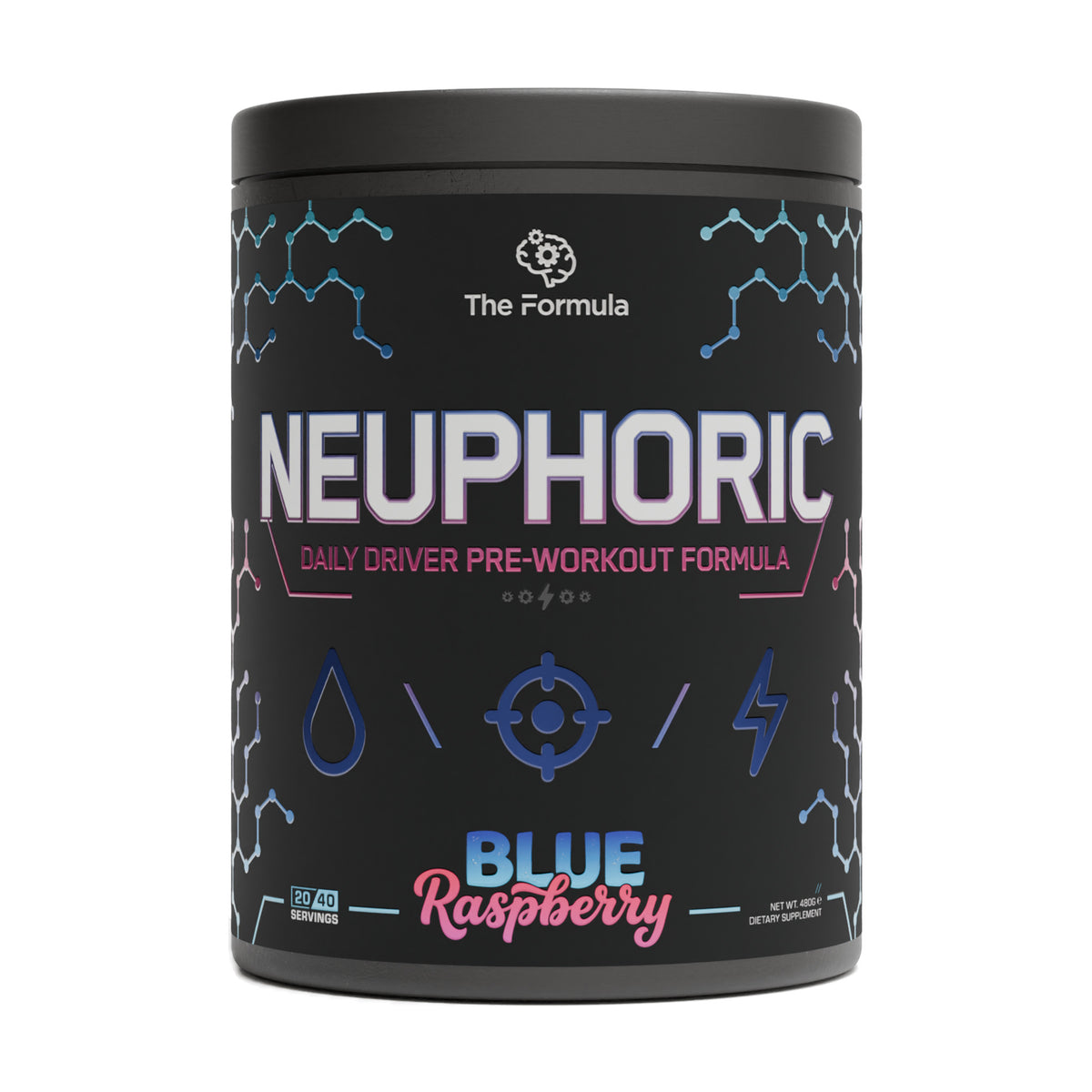 The Formula NEUPHORIC Pre Workout, Blue Raspberry - 480g