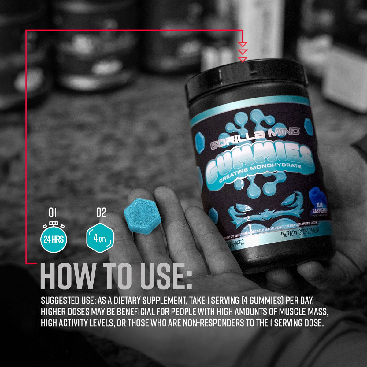 Gorilla Mind Creatine Gummies - 30 servings