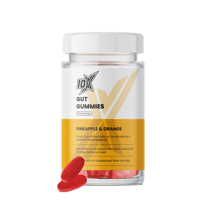10X Athletic Gut Gummies 60Softgels Pineapple + Orange
