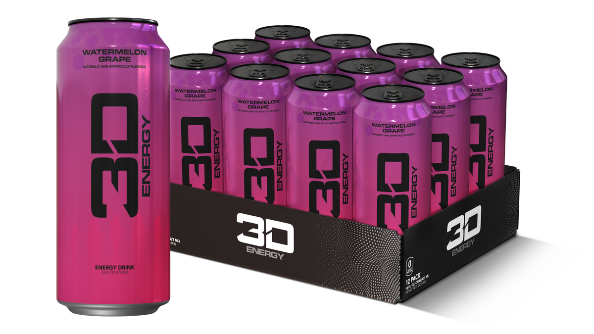 3D Energy Drink Watermelon Grape 12x473ml