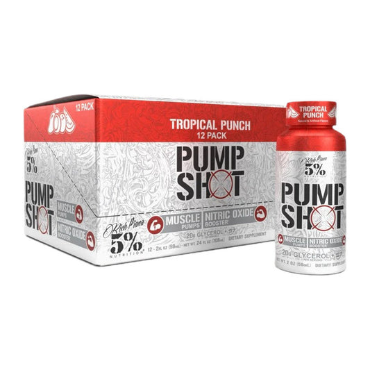 5% Nutrition Pump Shot, Tropical Punch - 12 x 59 ml.
