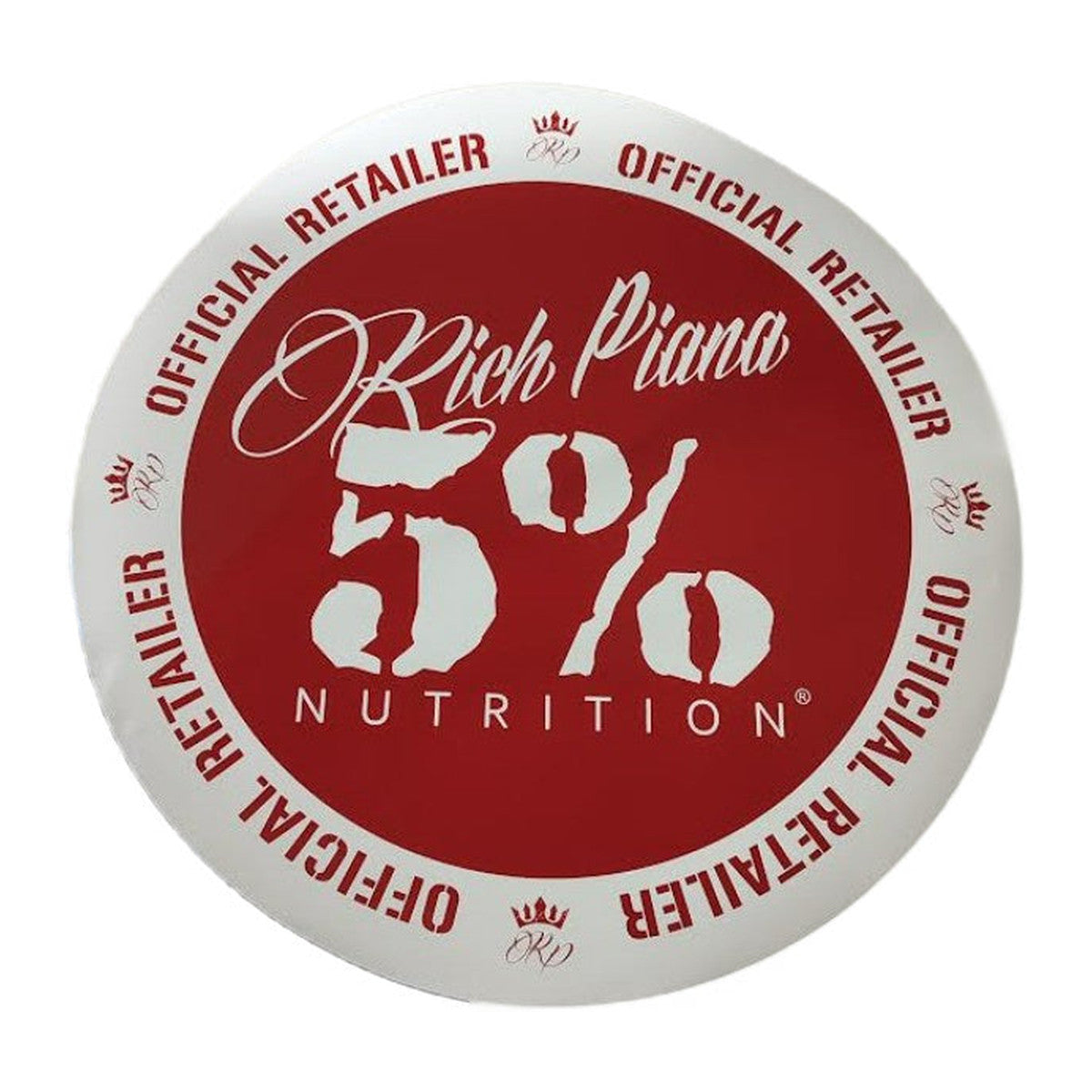 5% Nutrition 5% Nutrition Window Cling Circle, Red & White