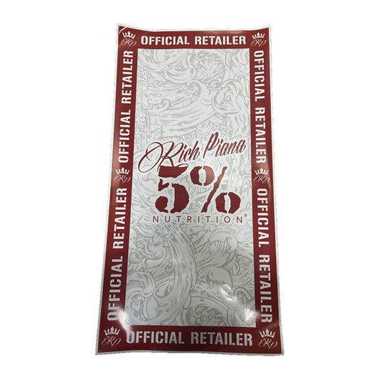 5% Nutrition 5% Nutrition Window Cling Rectangular, Red & Filigree