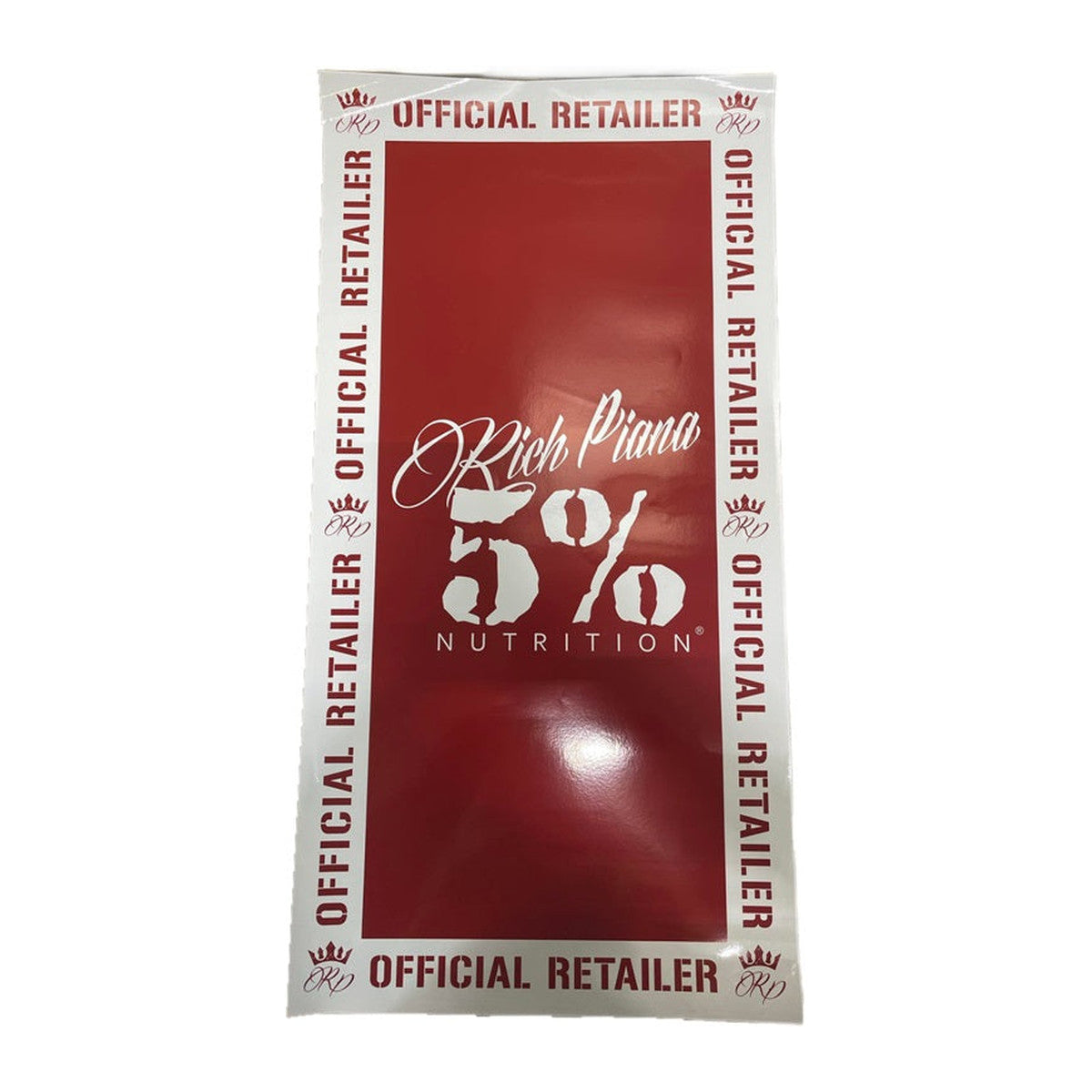 5% Nutrition 5% Nutrition Window Cling Rectangular, Red & White