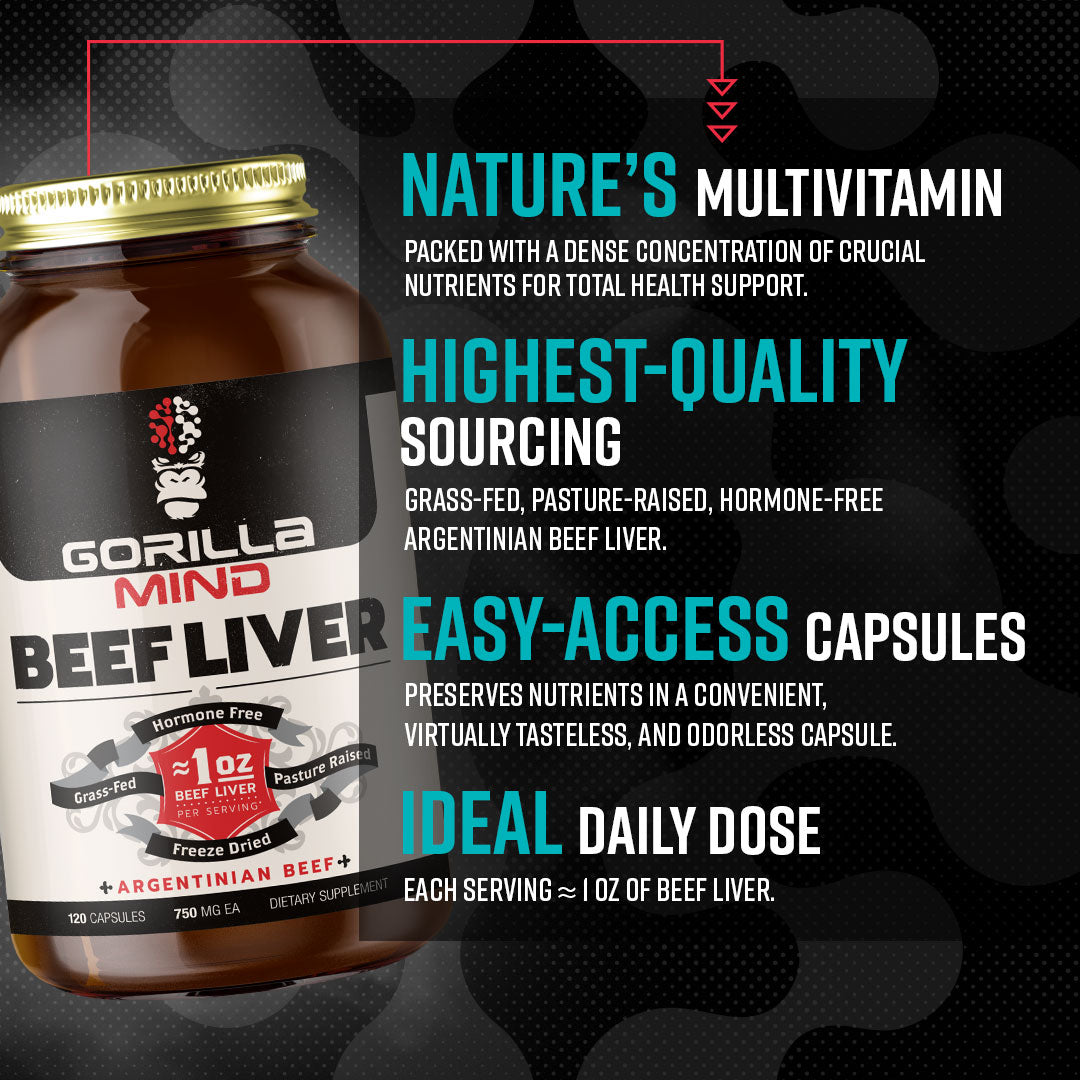 Gorilla Mind Grass-Fed Beef Liver Capsules