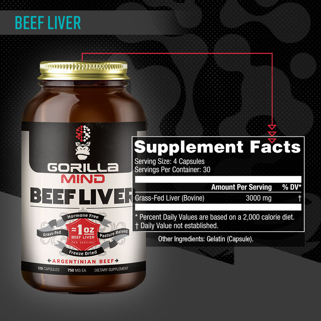 Gorilla Mind Grass-Fed Beef Liver Capsules