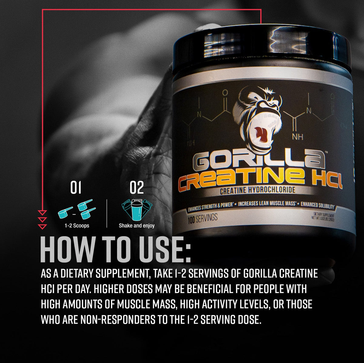Gorilla Mind Creatine HCl - 100 servings