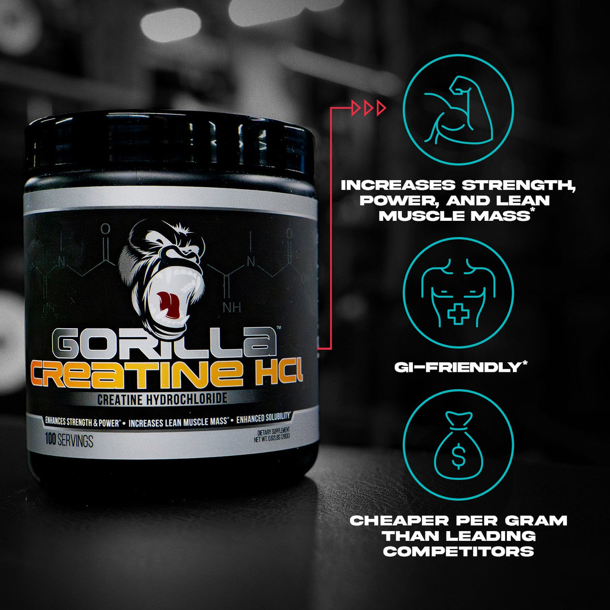 Gorilla Mind Creatine HCl - 100 servings