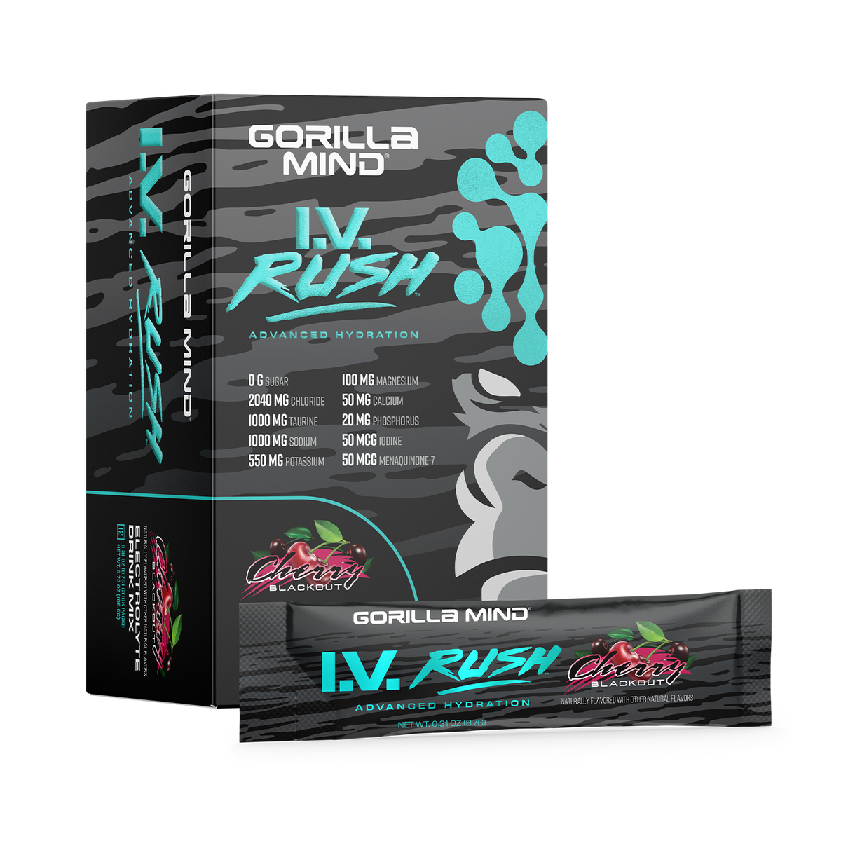 Gorilla Mind I.V. Rush Electrolytes - 12 servings