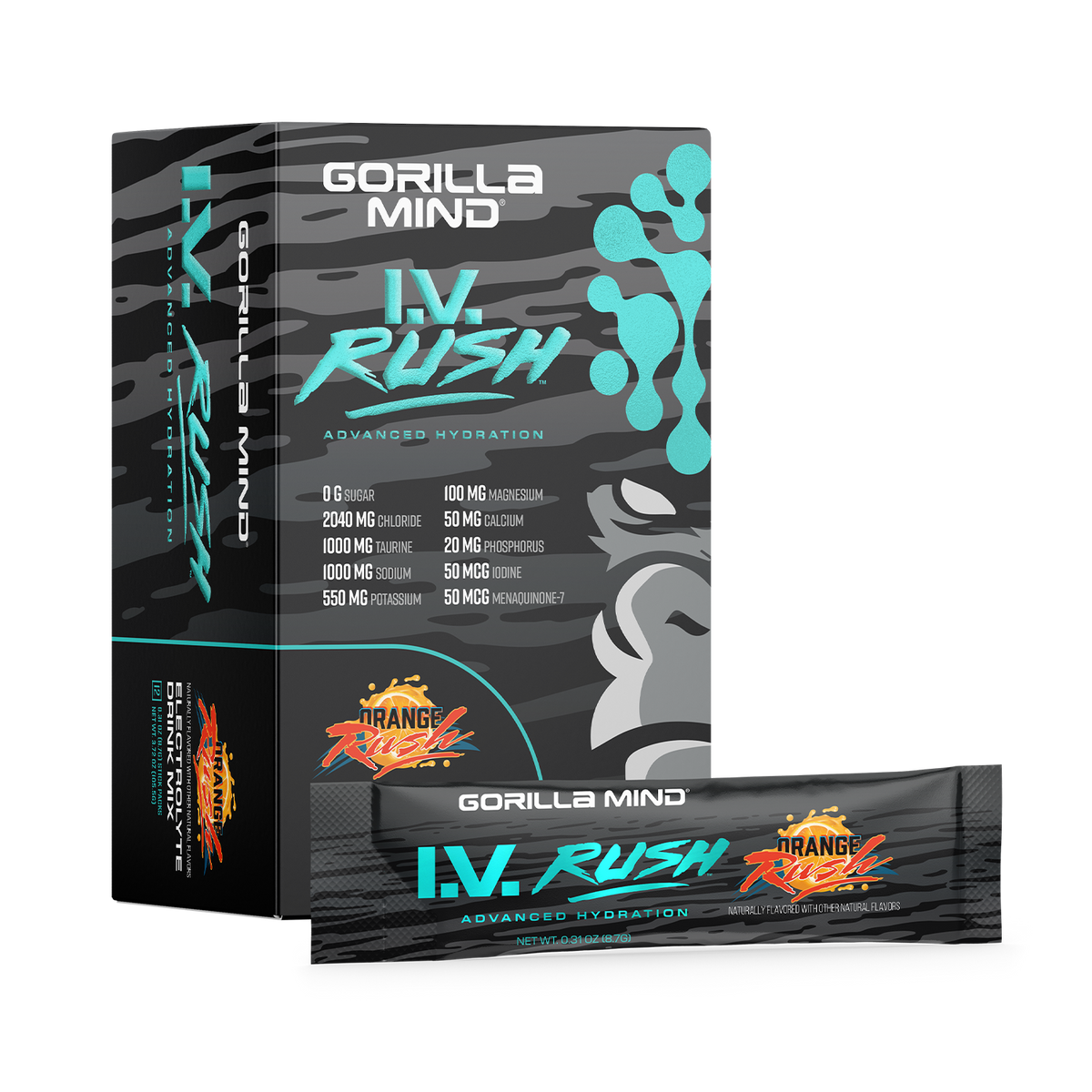 Gorilla Mind I.V. Rush Electrolytes - 12 servings